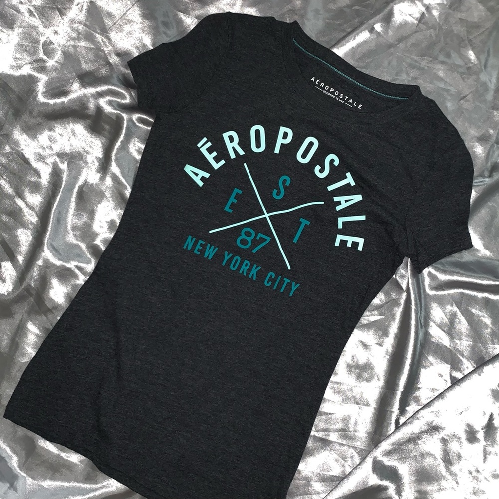 aeropostale navy blue with mint & teal lettering